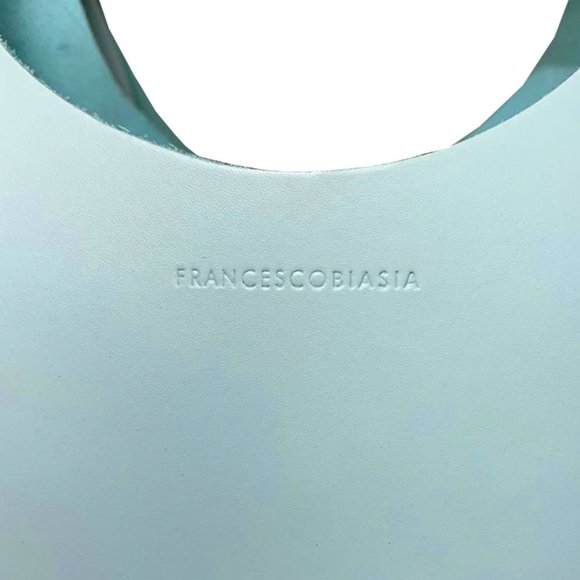 FRANCISCO BIASIA Laser Cut Leather Drawstring Lining Bucket Bag - Picture 6 of 10